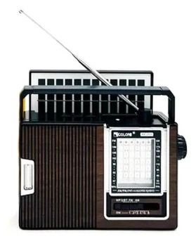 Радиоприемник Golon RX-251S Solar Bluetooth радио с солнечной панелью MP3 USB TF Коричневый