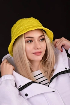 Панама женская стеганая на флисе Цвет желтый