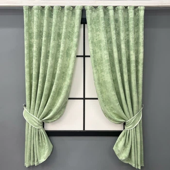 Комплект коротких штор VR-Textil Жакард Sultan XO № 1147ш Светло-оливковый 140х170 см 2 шт (35-0420)