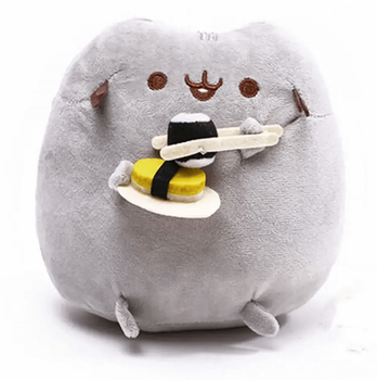 Мягкая игрушка Pusheen The Cat With A Sushi Кот с Сушами в Лапках 15см Серый