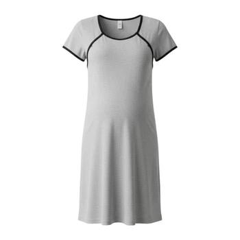 Ночная сорочка в роддом для беременных и кормящих мам серая 50 (XL)