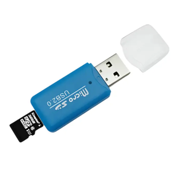 Адаптер USB 2.0 для Micro SD, Синій