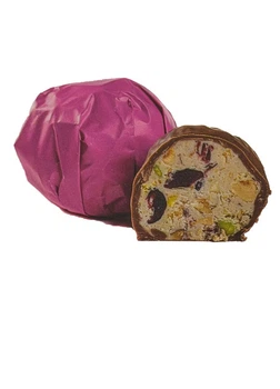Дубайські цукерки Lux Choco №3105 (подрібнений мигдаль, в'ялена журавлина, лісові горіхи, фісташка та карамель) 230г 6шт