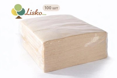 Серветки паперові крафтові двошарові LISKO 16.5 х 16.5 см 100 шт