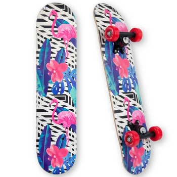 Детский мини скейт скейтборд детский фламинго SP-Sport Kids 1407 White-Pink-Purple