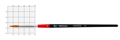 Пензель синтетика кругла 111 № 4 коротка ручка ROSA Studio