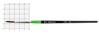 Пензель поні кругла 612 № 4 коротка ручка ROSA Studio
