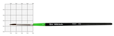 Пензель поні кругла 612 № 1 коротка ручка ROSA Studio
