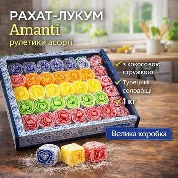 Рахат-лукум Amanti фруктове асорті смаків 1.5 кг