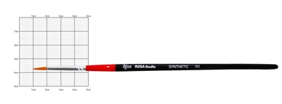 Пензель синтетика кругла 111 № 1 коротка ручка ROSA Studio