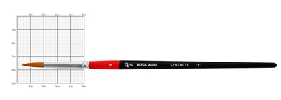Пензель синтетика кругла 111 № 5 коротка ручка ROSA Studio
