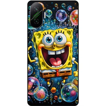 Силиконовый бампер чехол Candy для Xiaomi Poco F7 с картинкой Губка Боб Sponge Bob
