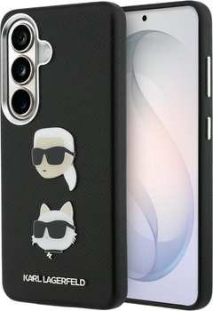 Чохол Karl Lagerfeld Saffiano Double Heads Metal для Samsung Galaxy S26 Plus Black (KLHCS26MPSFDHPOK)