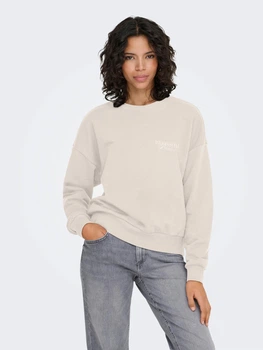 Світшот оверсайз жіночий ONLY 15370124 XL Pumice Stone (5715866534044)