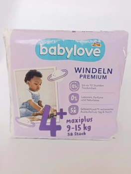 Підгузники Babylove 4+ Premium , (9-15кг), 38шт в пачці