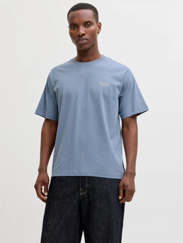 Футболка хлопковая длинная мужская Jack & Jones 12287990 XL Blue Mirage (5715830433014)