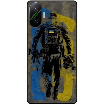 Силиконовый бампер чехол Candy для Xiaomi Poco F7 с рисунком ЗСУ Украина Боец