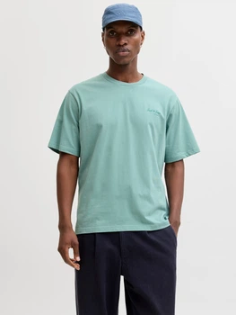Футболка бавовняна довга чоловіча Jack & Jones 12287990 XL Mineral Blue (5715830433076)