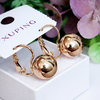 Серьги Xuping Jewelry длина 1.7см шарики-10мм медицинское золото позолота 18К с994