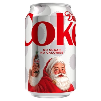 Газированная вода Coca-Cola Zero Sugar Diet Coke Santa 330 мл