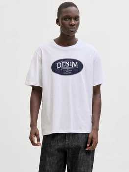 Футболка хлопковая длинная мужская Jack & Jones 12290417 XL White (5715830432284)