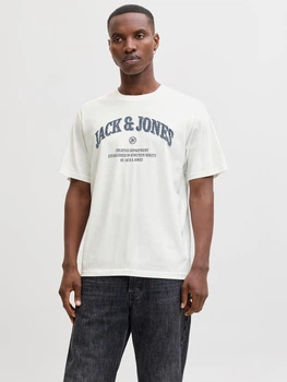Футболка бавовняна довга чоловіча Jack & Jones 12291213 XL Cloud Dancer (5715830433847)
