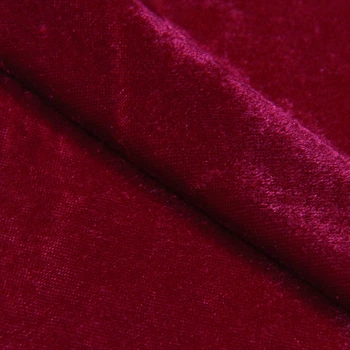 Тканина велюр стрейч червоно-вишневий (180г/м.кв150см пог.м) 148661
