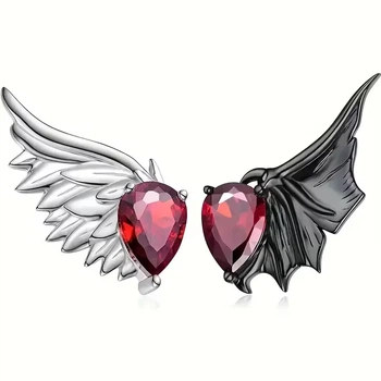 Сережки металеві Ангел та Демон - Angel And Devil Білий Червоний Чорний Білий Червоний Чорний Білий Червоний Чорний