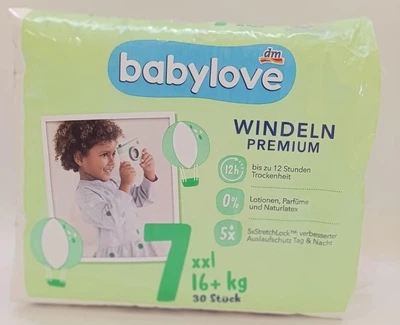 Підгузники Babylove 7, Premium xxl 16кг+, 30шт в пачці