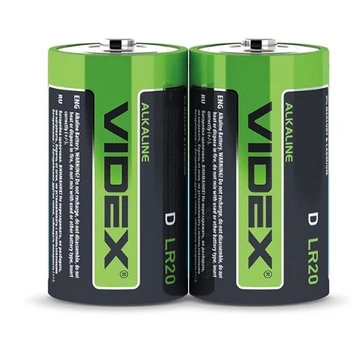 Батарейка щелочная VIDEX LR20/D (упаковка 2 шт)