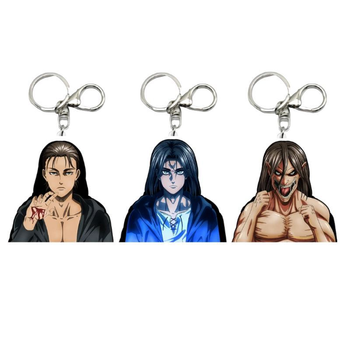 Брелок голографический 3D Атака титанов Эрен Йегер Attack on Titan Eren Yeager 5 см