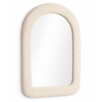 Настенное зеркало Bouclé Arch BA-58 в текстильной раме 58×38 см White (3_08047)