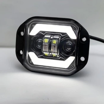 Фара-LED-Bi Квадрат 24W 125*90*55мм (9W*4) 10-30V Дальнє/Ближнє/J09-W+Y+DRL+поворот 4 361