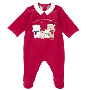 Велюровый новогодний комбинезон Chicco Christmas Holidays, цвет красный, размер 56 (090.27201.075)