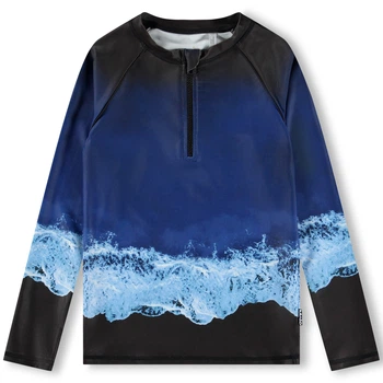 Футболка-рашгард для купання Molo Noble Big Ocean, колір синій, розмір 122/128 (8S26P206.5198)
