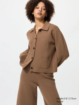 Кардиган в'язаний жіночий Uniqlo 986878876 XS Коричневий (1159856474)