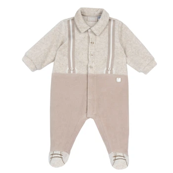 Велюровый комбинезон Chicco Dylan, цвет бежевый, размер 72 (091.00372.061)