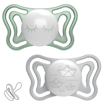 Пустушка Chicco Physio Light, силікон, 16-36 міс., 2 шт., люмінесцентна