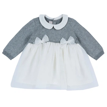 Сукня Chicco Bambi, колір білий з сірим, розмір 74 (090.02778.091)
