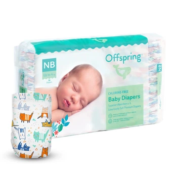 Подгузники Offspring Meow The Cat, размер NB, до 4 кг, 56 шт.