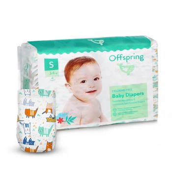 Подгузники Offspring Meow The Cat, размер S, 3-6 кг, 48 шт.