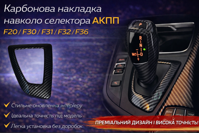 Карбоновая накладка вокруг ручки АКПП BMW F20 F30 F31 F32 F36