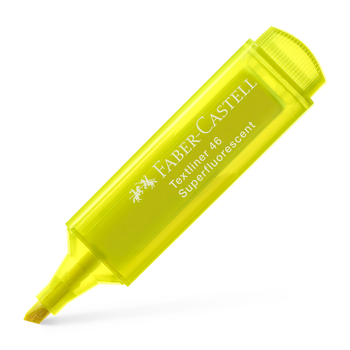 Маркер текстовильный Faber-Castell, 1-5 мм., Textliner 46, Superfluorescent, Желтый, (154607)