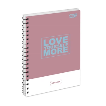 Блокнот YES А5 на спіралі тверда палітурка 80 аркушів Love More 152430 (клітинка) /152430/