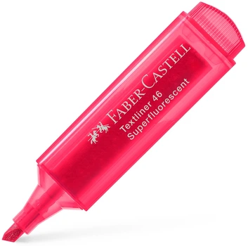 Маркер текстовильный Faber-Castell, 1-5 мм., Textliner 46, Superfluorescent, Красный, (154621)