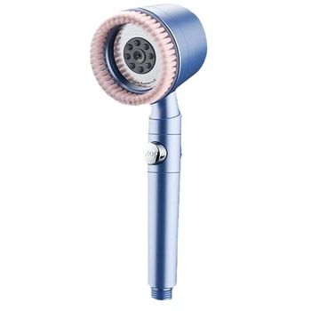 Массажная душевая лейка-щетка TURBOCHARGED SHOWER HEAD Brush 5 режимов Синяя (комплект из 4 фильтров)