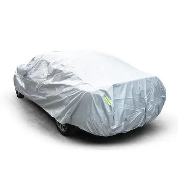 Защитный чехол накидка для автомобиля от солнца и снега Universal Car Cover 540х175х120 см, алюминиевая фольга, серебристый