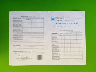 Свідоцтво досягнень учня учениці 3 класу. Підручники і посібники