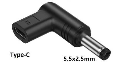 Переходник на 12v (max 5a, 60w) 5.5x2.5mm с USB Type-C (Female) Power Delivery PD триггер
