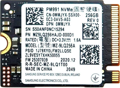 SSD диск Samsung PM991 256GB M.2 2230 PCIe 3.0 x4 NVMe TLC (MZ-9LQ256) OEM